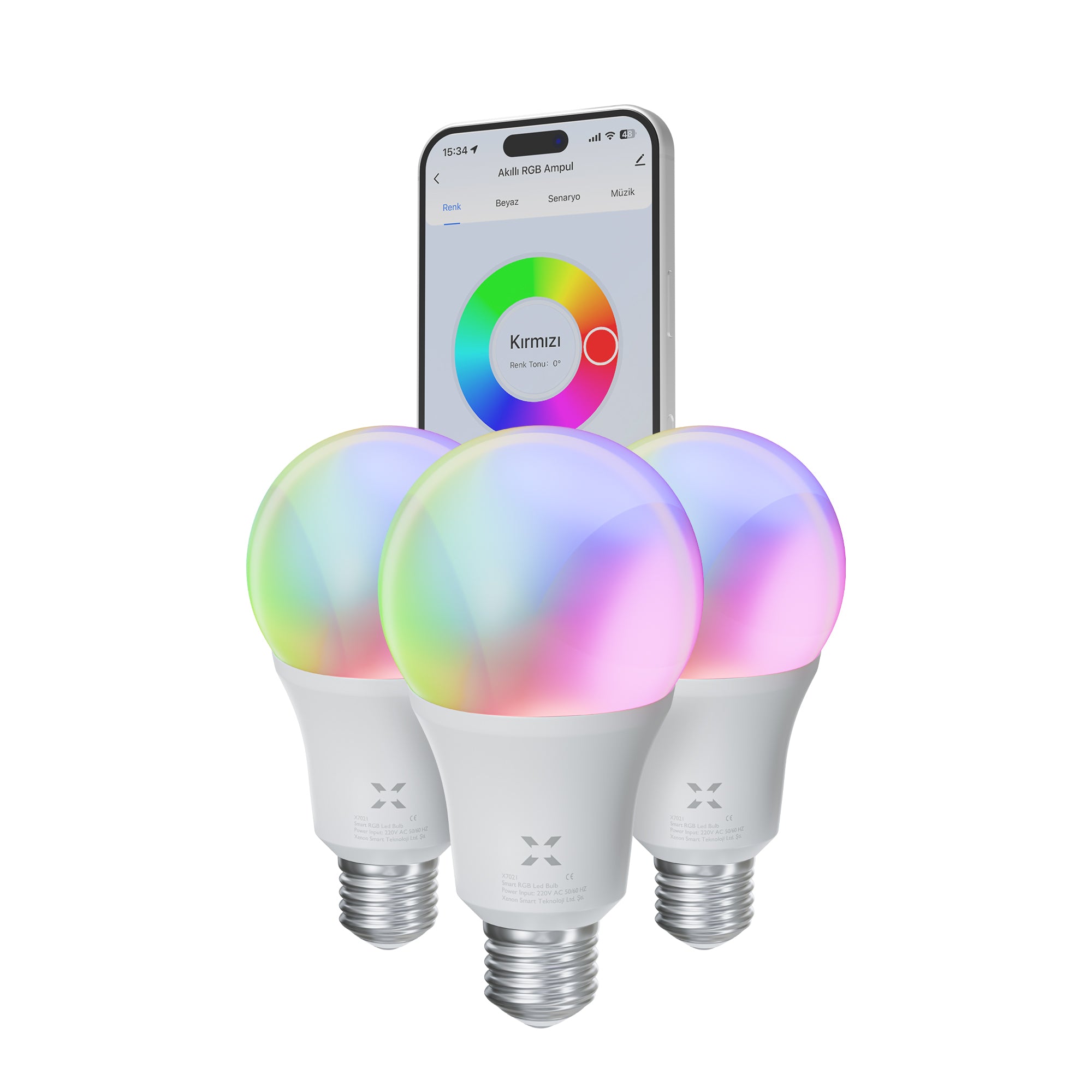 Wi-Fi LED Akıllı RGB Ampul (3 adet)