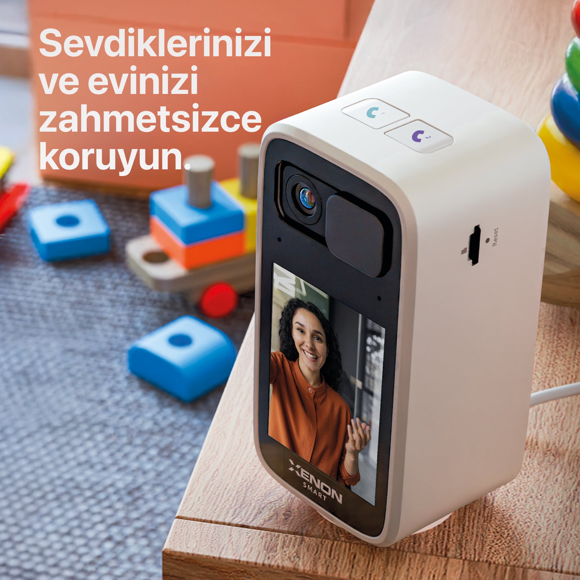 Ekranlı 2K Akıllı Kamera Yaşlı/Çocuk Görüntülü Konuşma Set Xenon Smart
