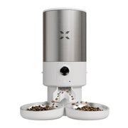 Akıllı Çelik Mama Kabı (Kameralı) & Çift Kase Kiti | Paslanmaz Çelik Hazneli, Mama Bildirimi, 5L, Çelik, Sesli Görüş Destekli Set