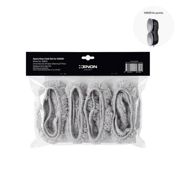 Elo Lite Cam Silme Robotu Yedek Mop | 8 Adet Mikrofiber Yedek Mop (X8680 Uyumlu)