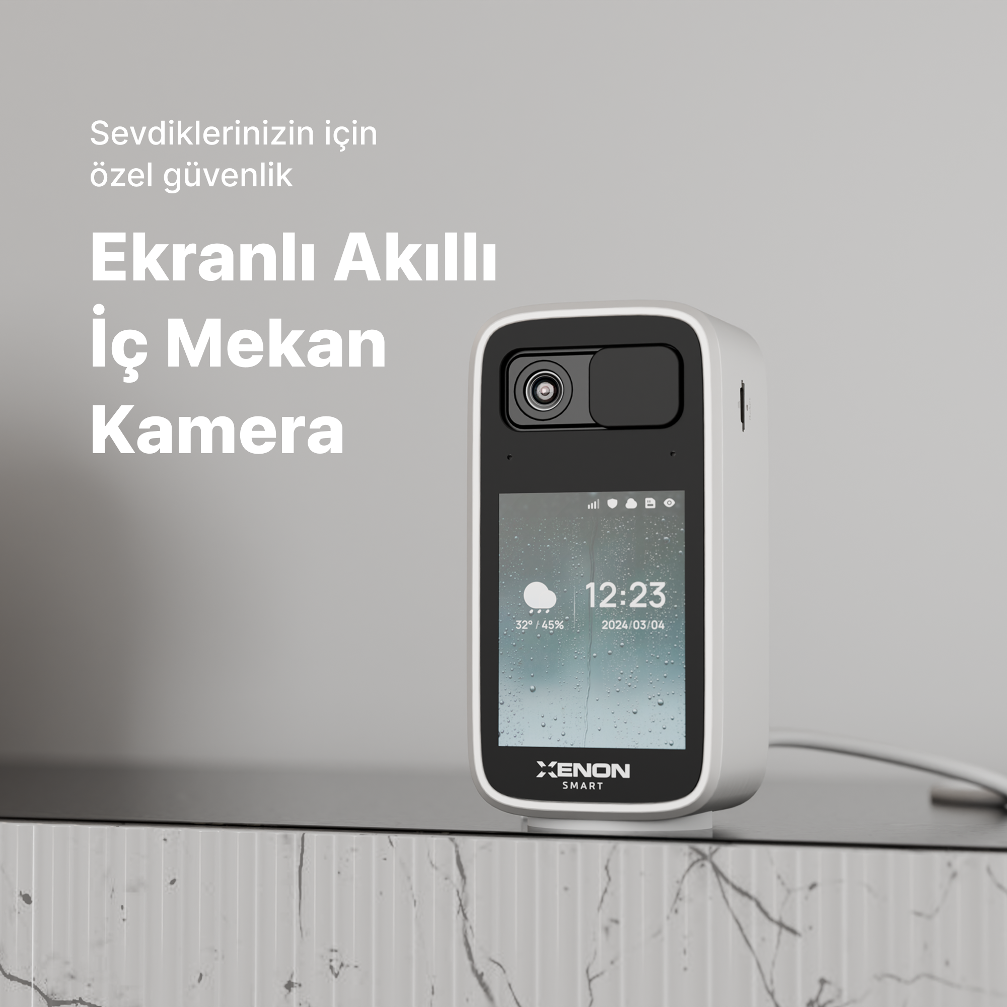 Akıllı Ekranlı İç Mekan Kamera 1440P 2K QHD Gece Görüşlü 4 MP Sesli Görüntülü Güvenlik Kamerası