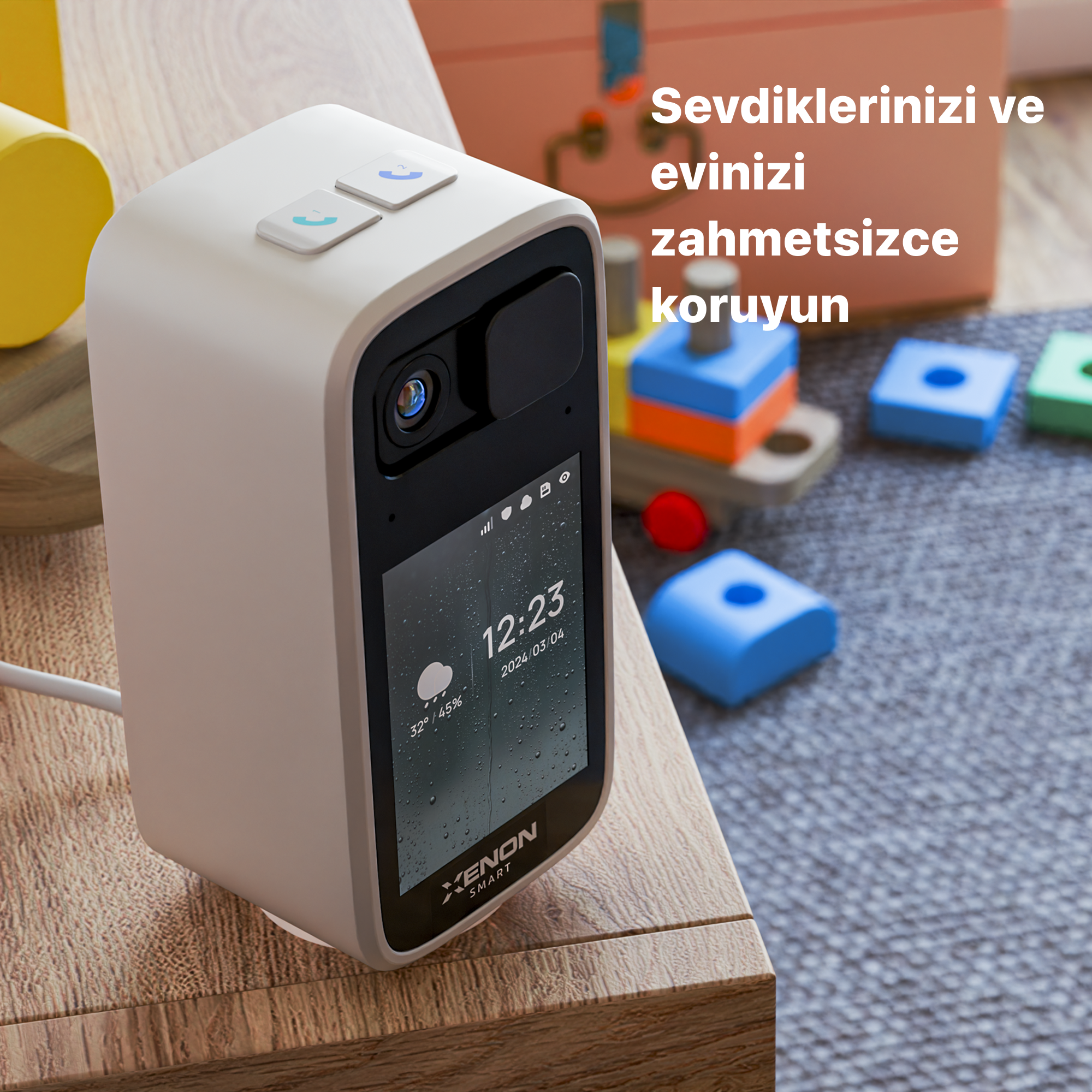 Akıllı Ekranlı İç Mekan Kamera 1440P 2K QHD Gece Görüşlü 4 MP Sesli Görüntülü Güvenlik Kamerası