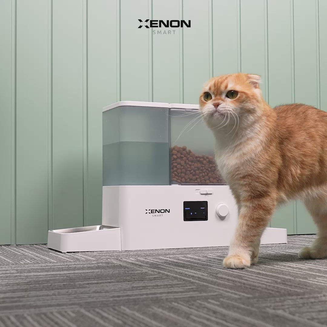Videoyu yükle: Akıllı Mama ve Su Kabı | Akıllı 2 in 1 Besleyici, WiFi, Çelik Kase, 3.5L/2L, Sessiz Sifon (X8616)