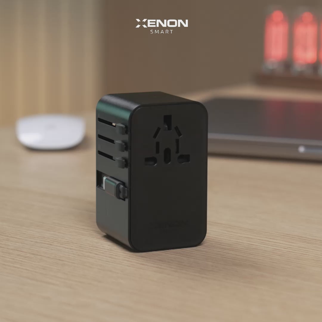 Videoyu yükle: Priz Dönüştürücü | 70W GaN Hızlı Şarj, 200+ Ülke, Dahili USB-C Kablo, USB-C, 2x USB-A (X6411)